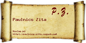 Paulnics Zita névjegykártya